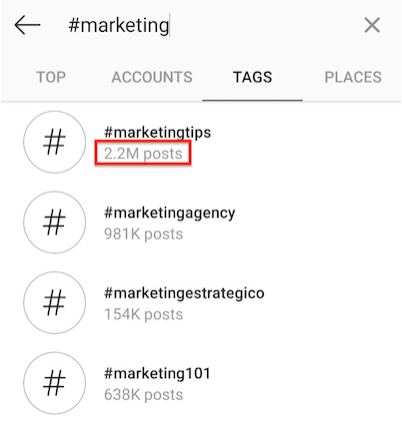 Picture of hashtags